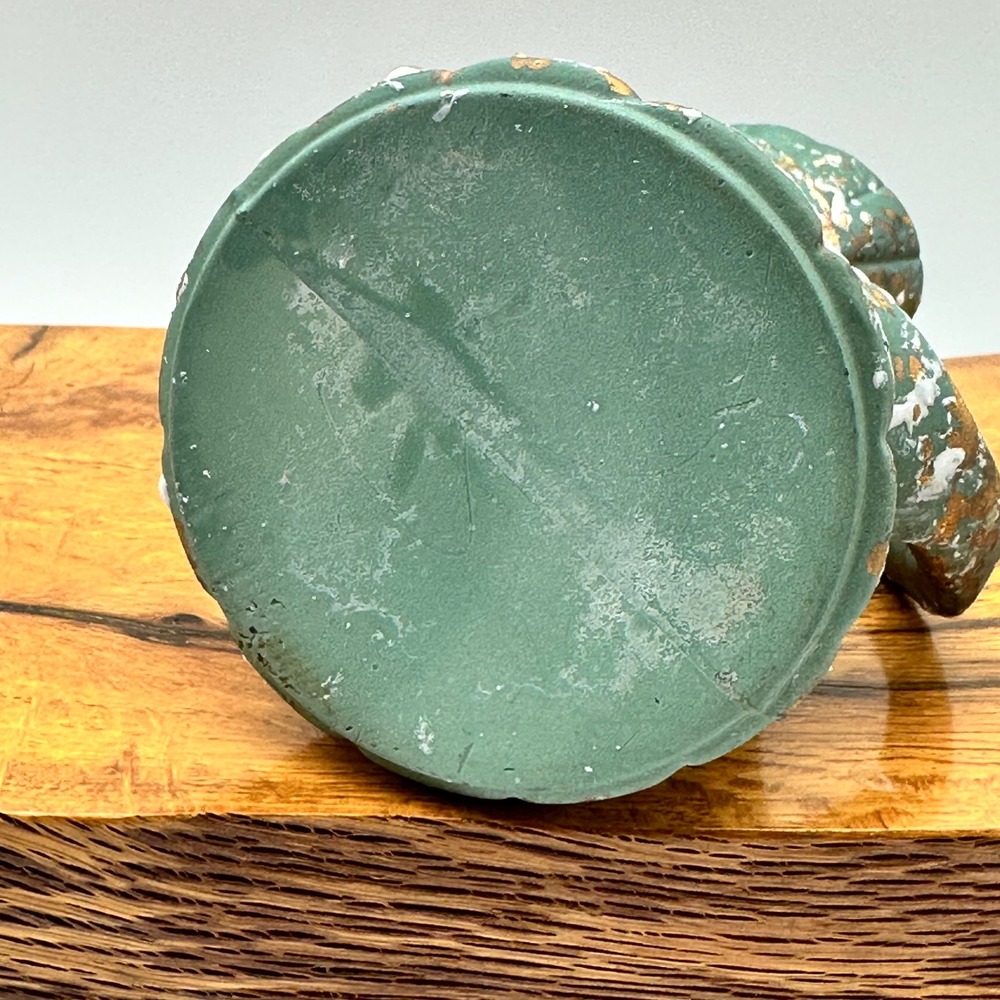 Mid Century Modern Teal Gold Splatter Ceramic Pitcher Ewer Vase MCM 7.5" - Picture 5 of 5